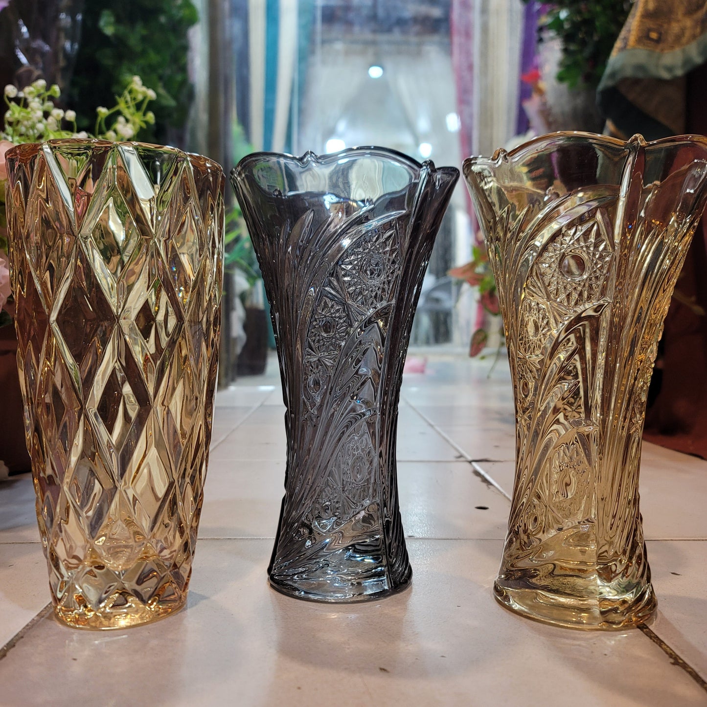 Shaded Crystal Vases