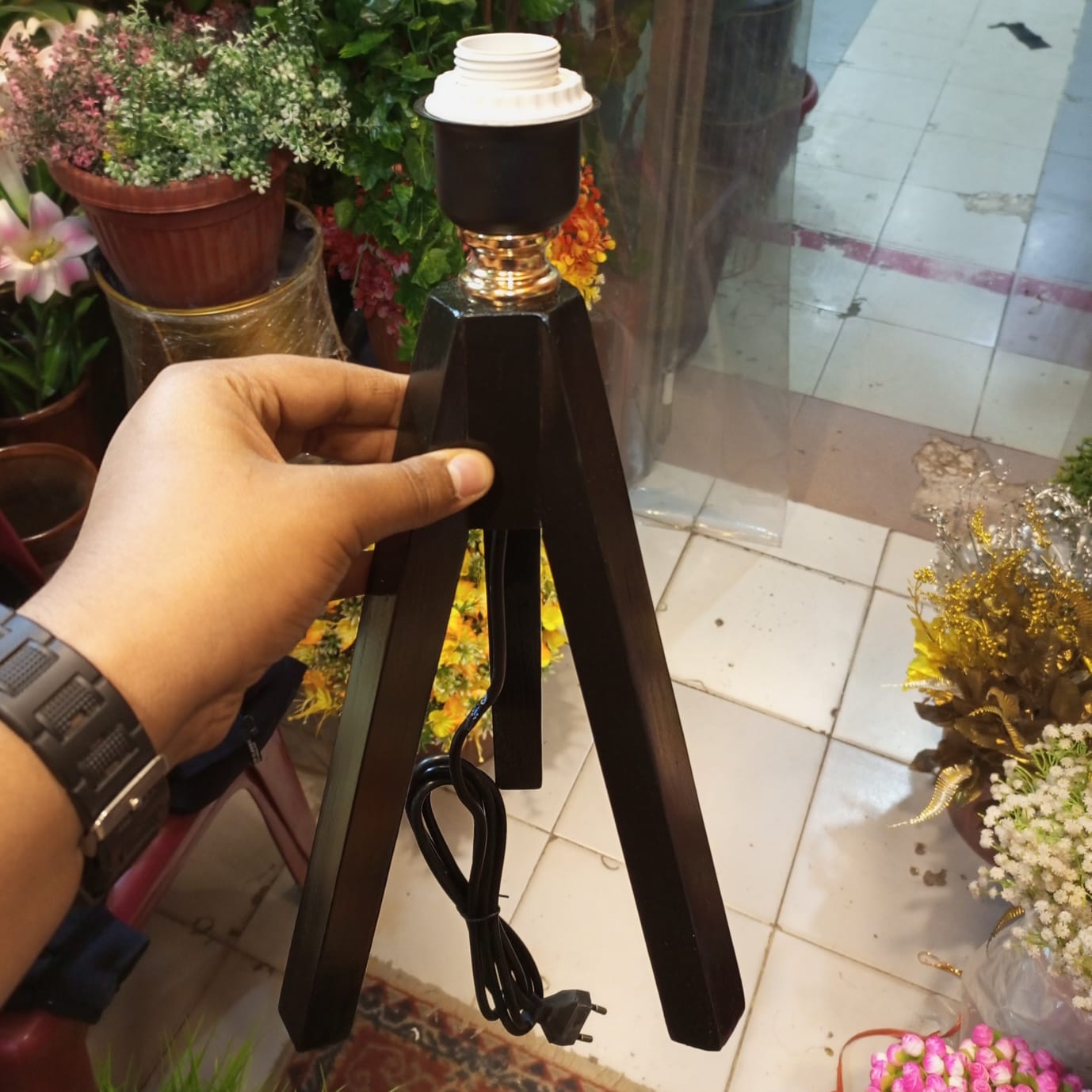 Tripod Table Lamp Pair