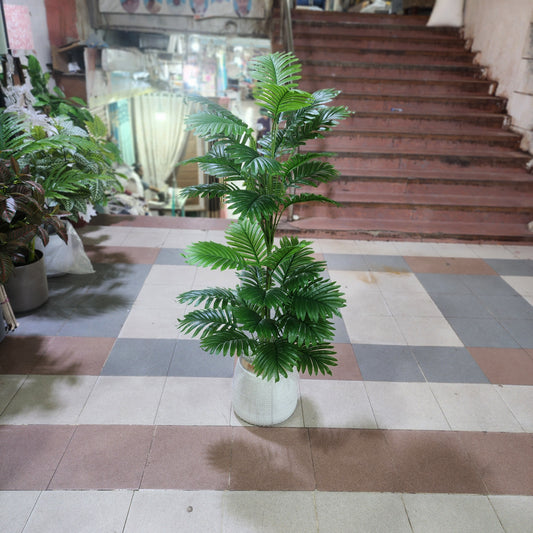 Palm Plant with Golden Neck Pot